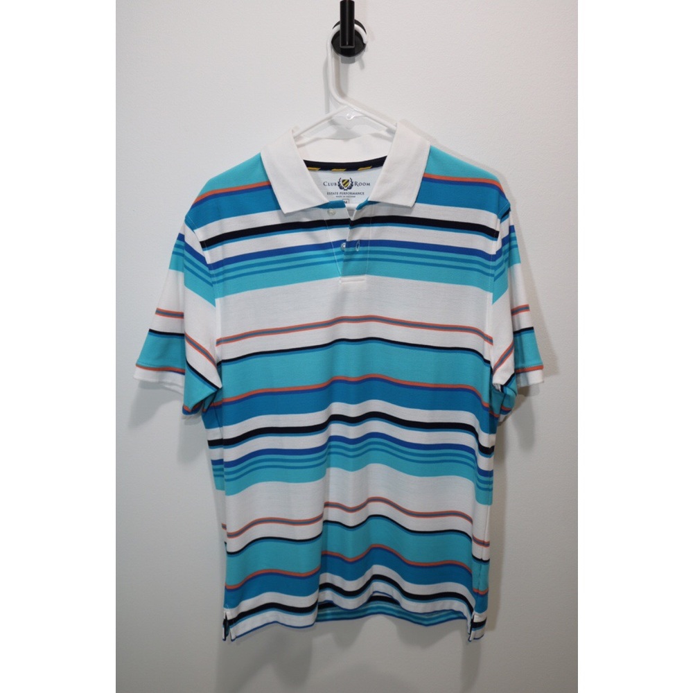 Club Room Men’s Striped Polo Shirt Size Large